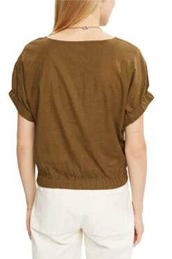 Edc By Esprit Blouses Woven Short Sleeve Khaki Green -Esprit Verkauf edc by esprit blouses woven short sleeve khaki green 2