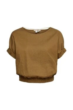 Edc By Esprit Blouses Woven Short Sleeve Khaki Green