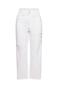 Edc By Esprit Dad-Jeans Mit Destroyed-Effekten White