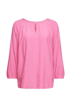 Edc By Esprit Fließende Bluse Mit 3/4 Ärmeln Pink