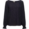 Edc By Esprit Flower Bluse Mit Volantdetails Navy