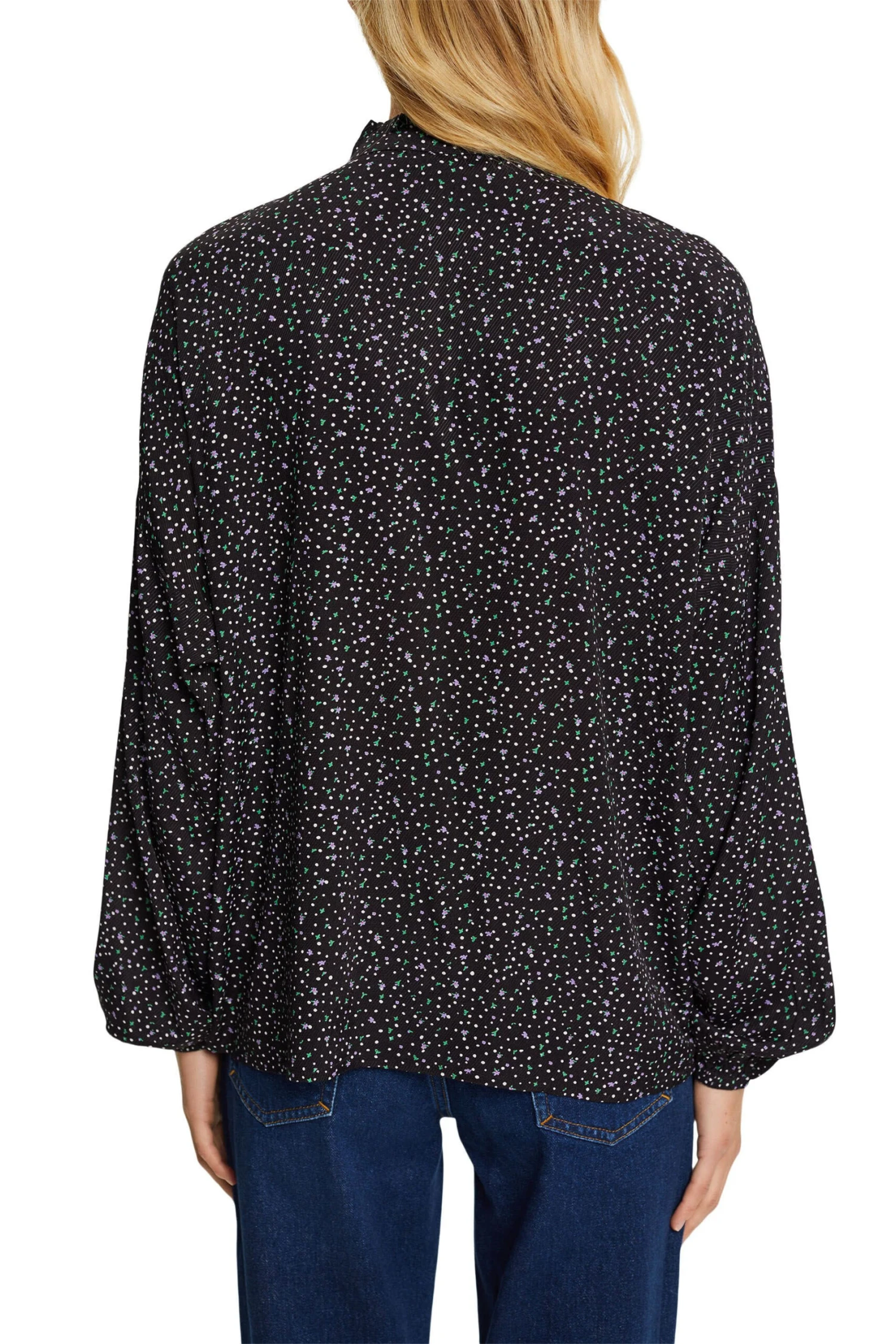 Edc By Esprit Gemusterte Bluse Black 3 Edc By Esprit Gemusterte Bluse Black - Image 3