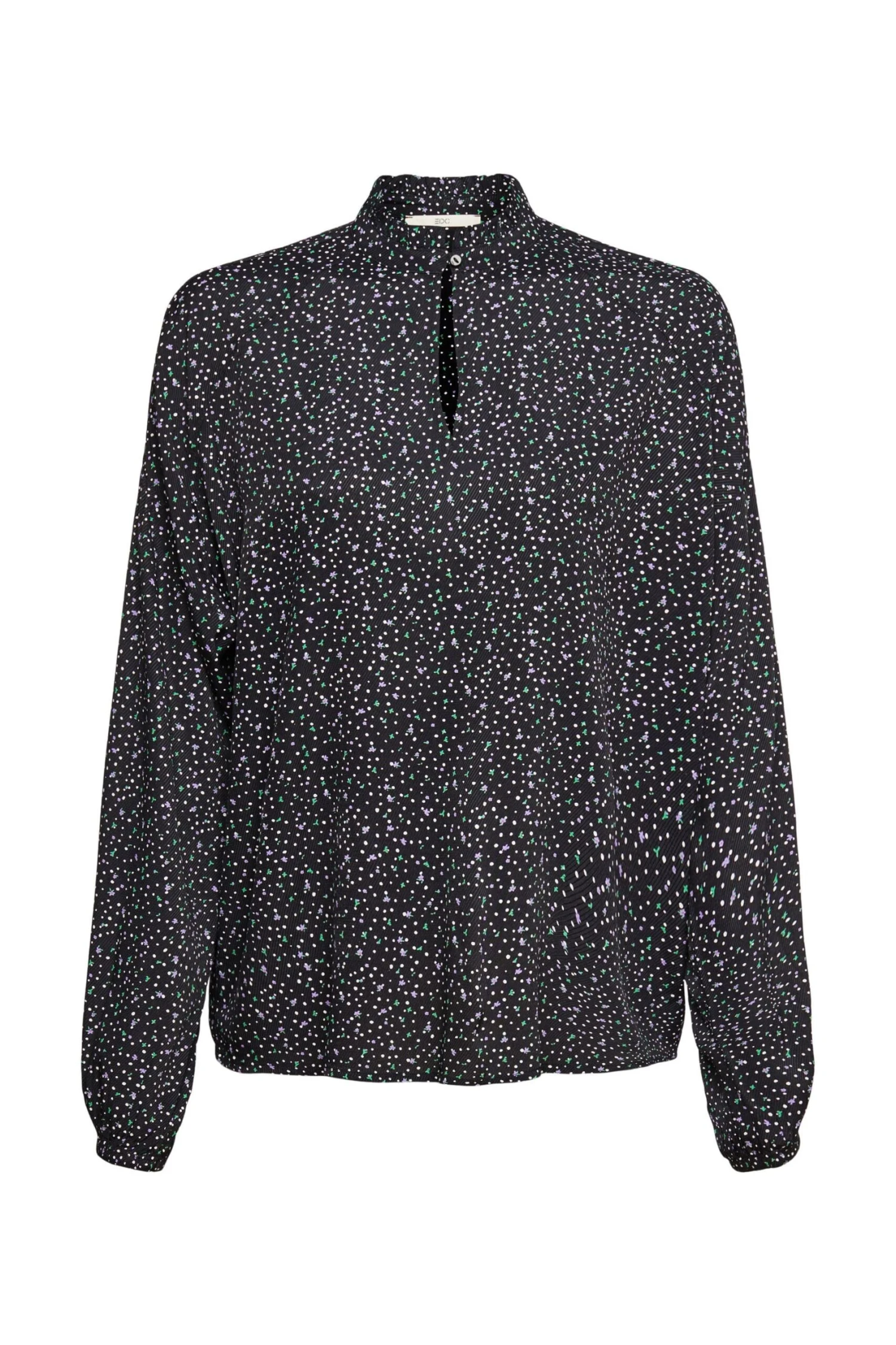 Edc By Esprit Gemusterte Bluse Black 1 Edc By Esprit Gemusterte Bluse Black