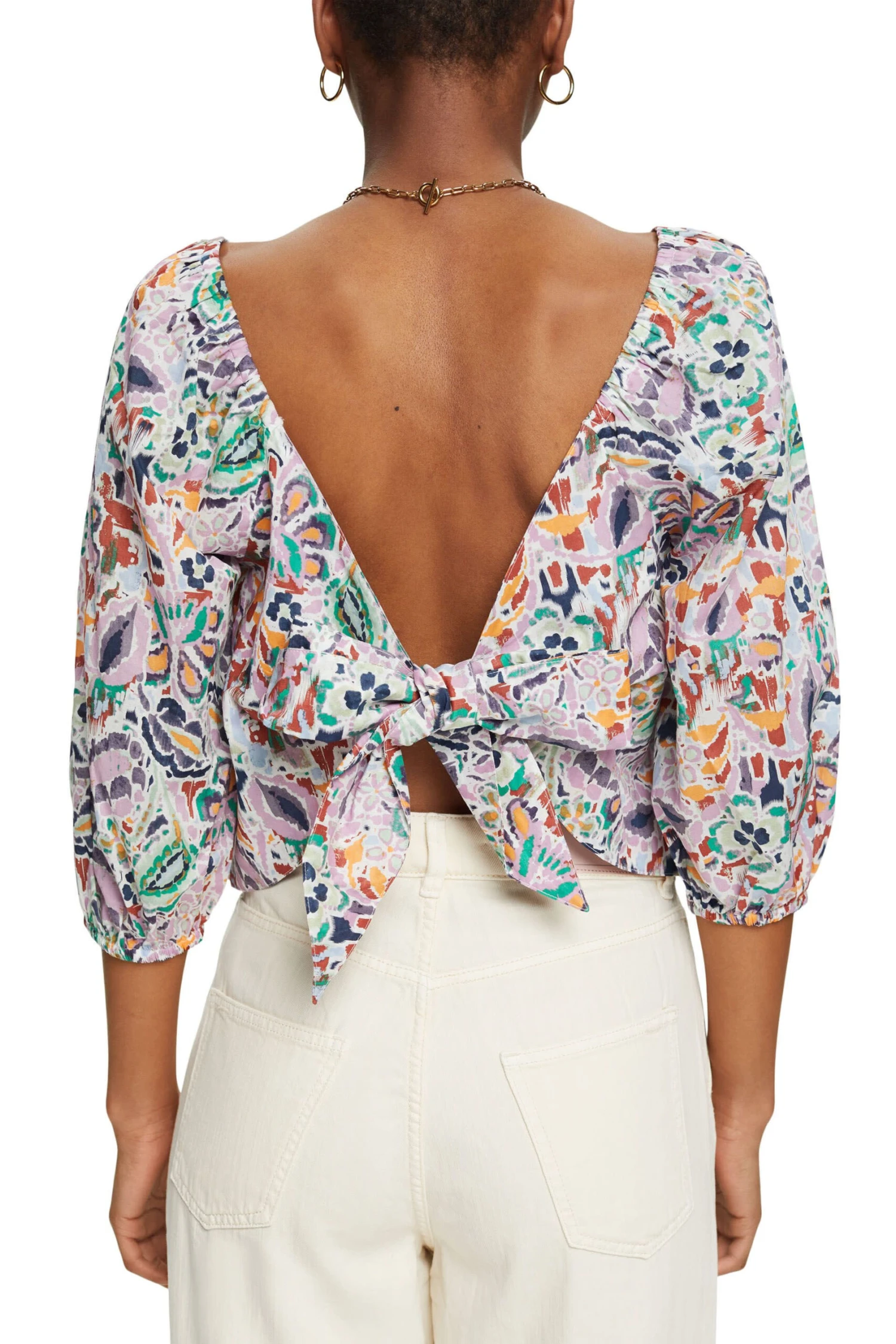 Edc By Esprit Gemustertes Shirt Mit Karree-Ausschnitt Green 4 3 Edc By Esprit Gemustertes Shirt Mit Karree-Ausschnitt Green 4 - Image 3