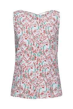 Edc By Esprit Gemustertes Top Mit Rückenausschnitt Light Blue 4