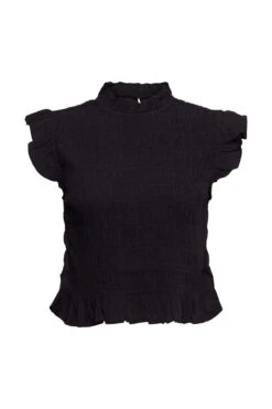 Edc By Esprit Gesmokte Bluse Black