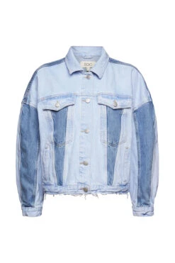 Edc By Esprit Jeansjacke Im Patchwork-Look Blue Light Washed