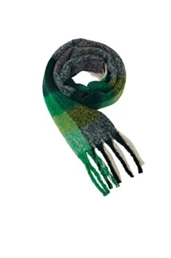 Edc By Esprit Karierter Grobstrickschal Light Green