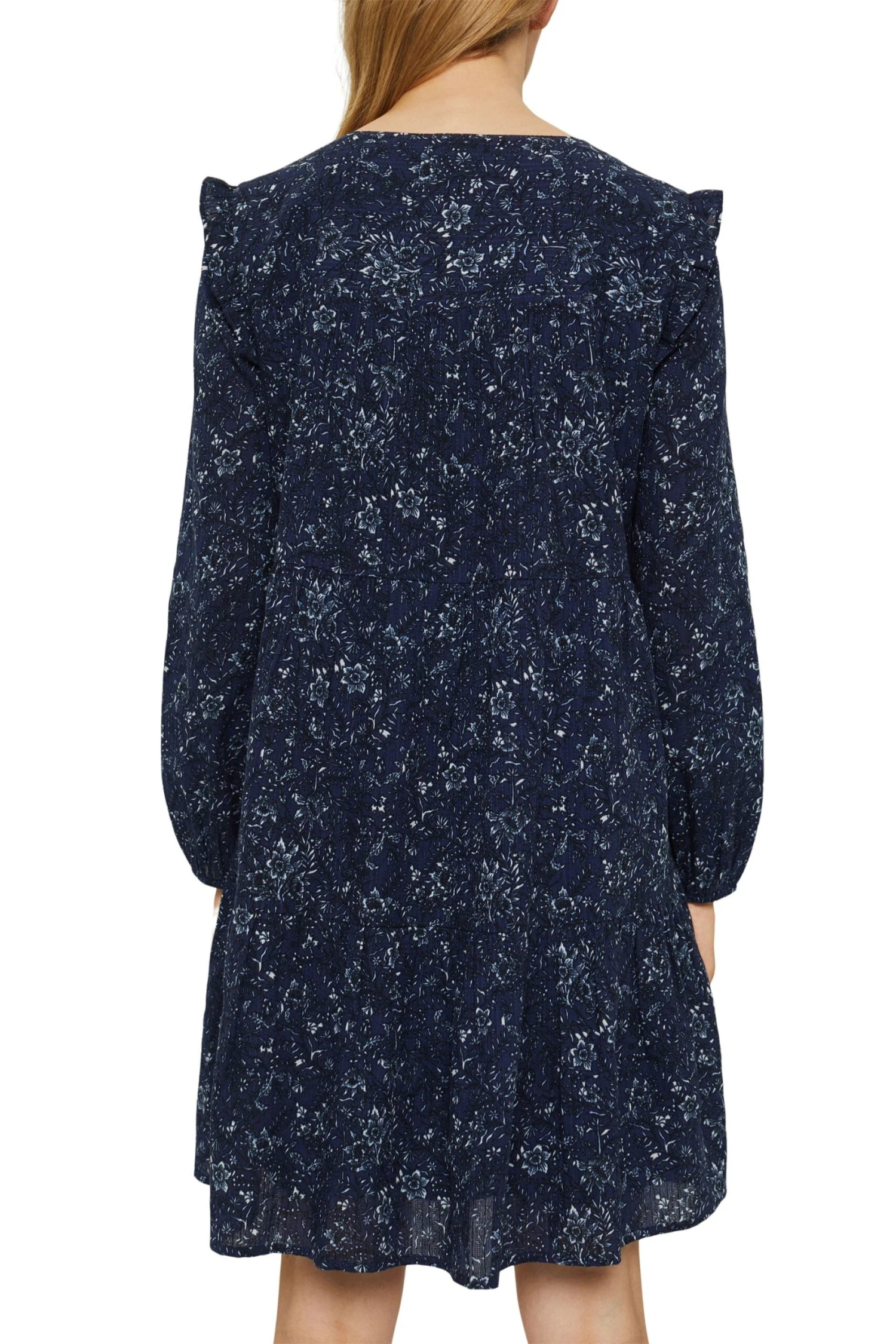 Edc By Esprit Print-Kleid Mit Rüschen Navy 4 2 Edc By Esprit Print-Kleid Mit Rüschen Navy 4 - Image 2