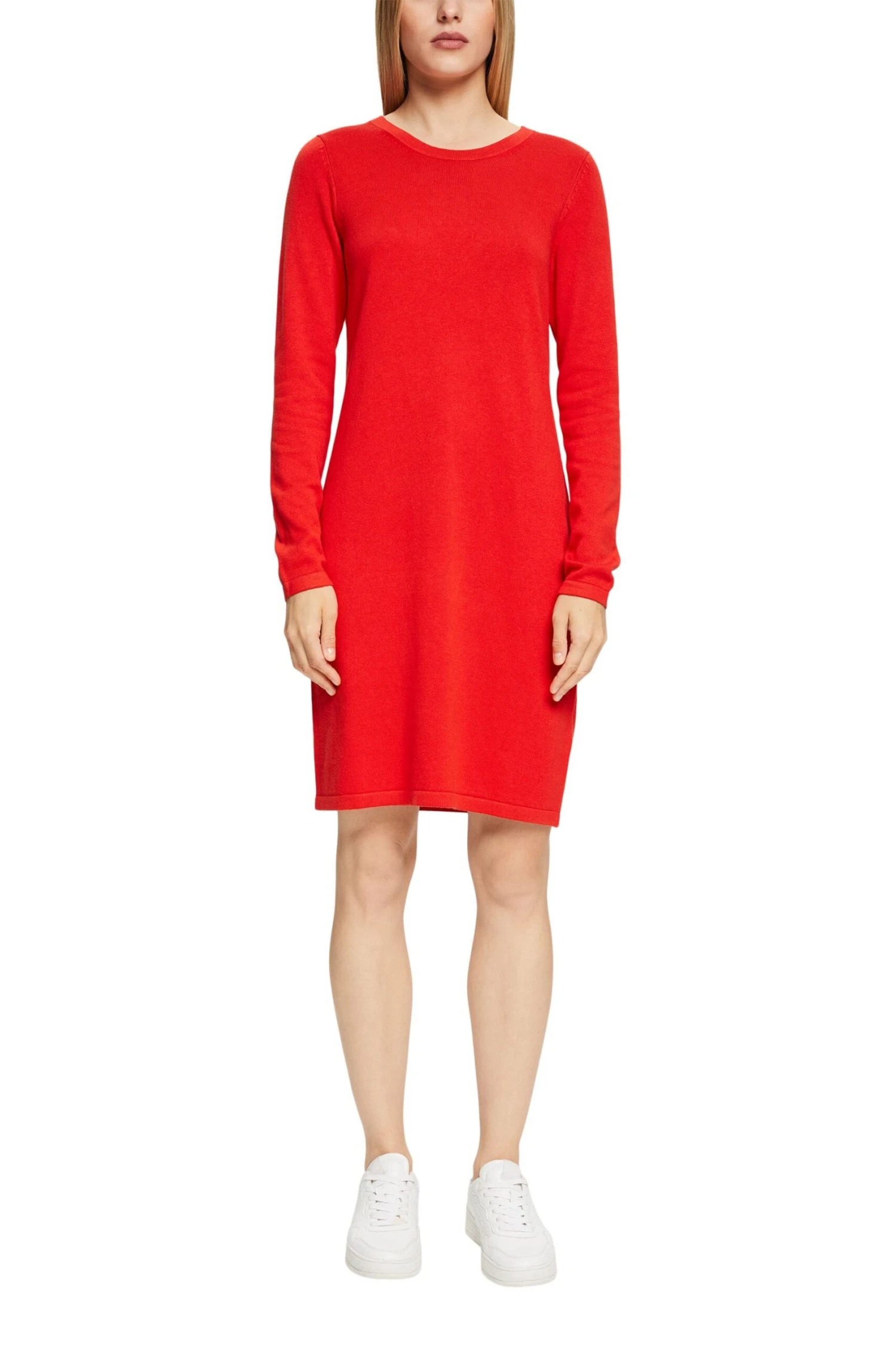 Edc By Esprit Strickkleid In Midilänge Orange Red 2 Edc By Esprit Strickkleid In Midilänge Orange Red - Image 2