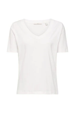 Edc By Esprit T-Shirt Mit V-Ausschnitt Off White