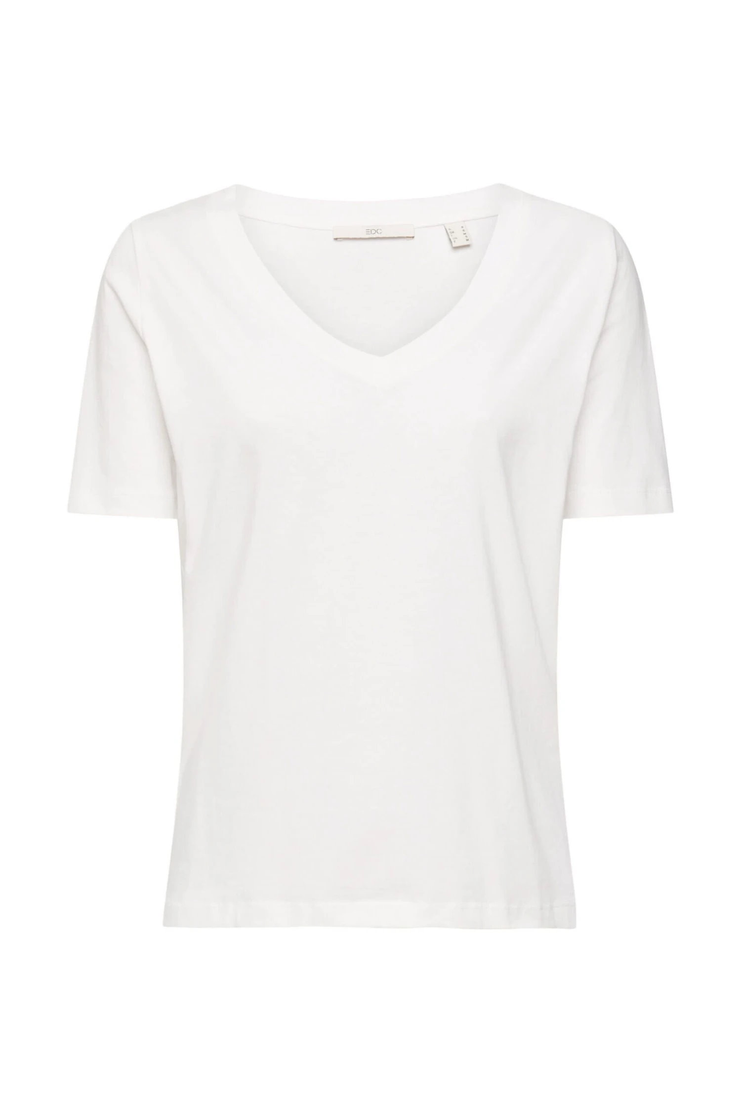 Edc By Esprit T-Shirt Mit V-Ausschnitt Off White 1 Edc By Esprit T-Shirt Mit V-Ausschnitt Off White