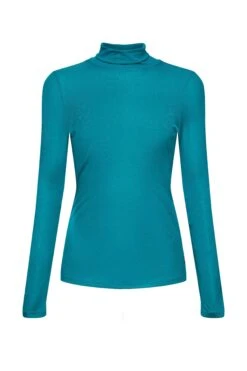 Edc By Esprit Weiches Basic-Longsleeve Mit Stehkragen Emerald Green