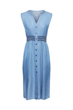 ESPRIT Ärmelloses Midikleid In Jeansoptik Blue Medium Washed