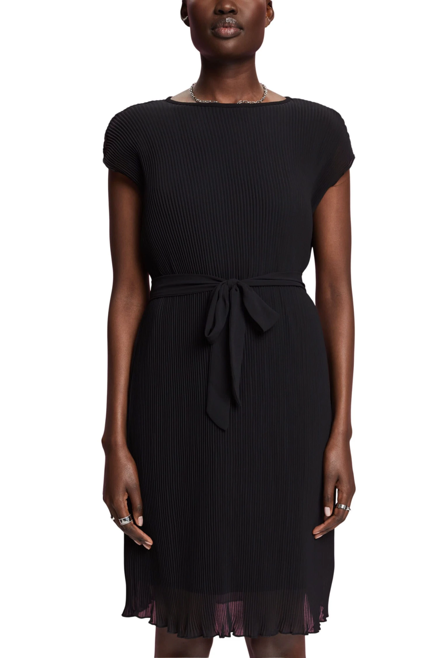 ESPRIT Ärmelloses Minikleid Mit Plisseefalten Black 2 ESPRIT Ärmelloses Minikleid Mit Plisseefalten Black - Image 2