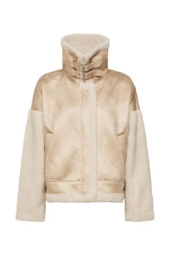 ESPRIT Aviator-Jacke Mit Teddyfellfutter Cream Beige