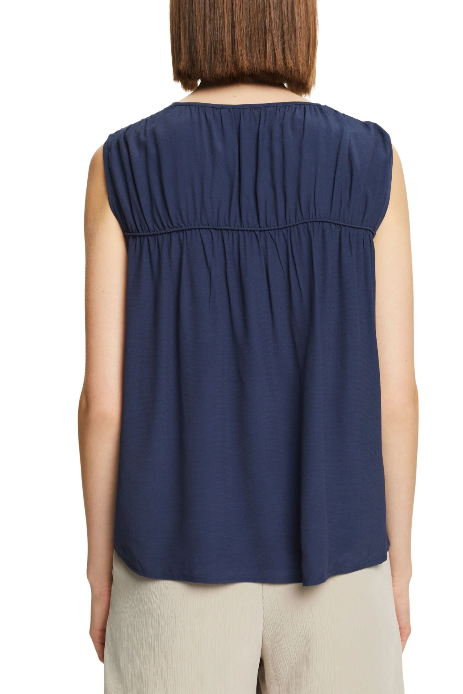 ESPRIT Bluse Mit Bindebändchen Dark Blue 3 ESPRIT Bluse Mit Bindebändchen Dark Blue - Image 3