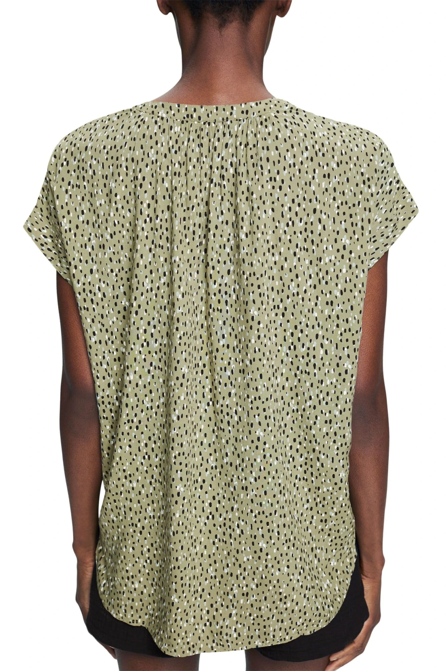 ESPRIT Bluse Mit Blumenmuster Light Khaki 3 ESPRIT Bluse Mit Blumenmuster Light Khaki - Image 3