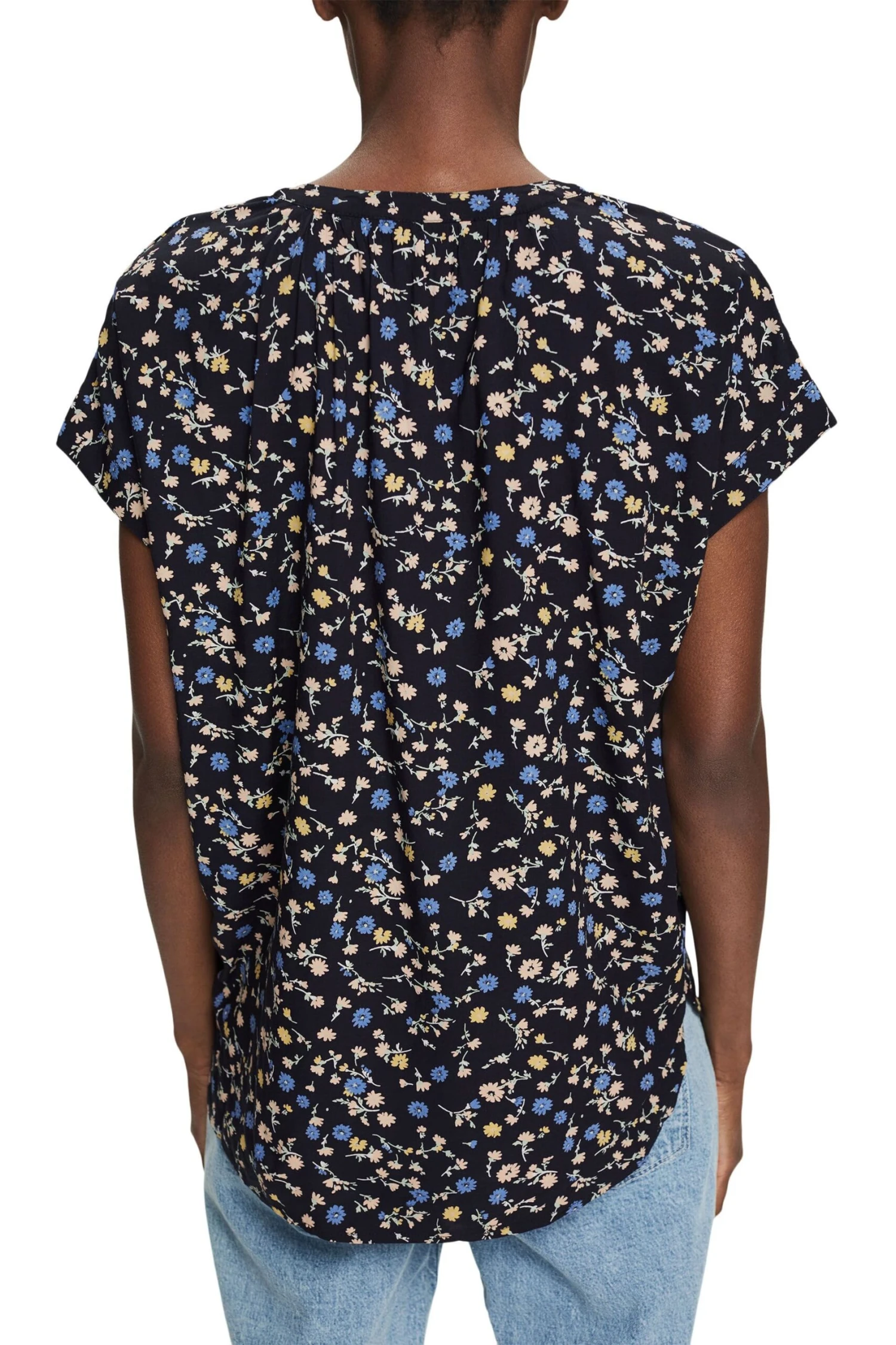 ESPRIT Bluse Mit Blumenmuster Navy 3 ESPRIT Bluse Mit Blumenmuster Navy - Image 3