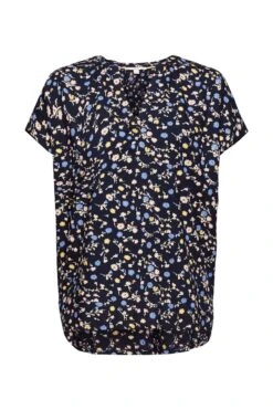 ESPRIT Bluse Mit Blumenmuster Navy