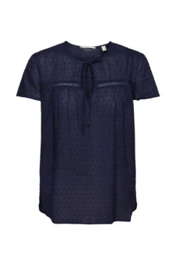 ESPRIT Dobby-Bluse Navy