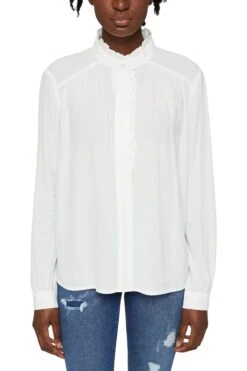 ESPRIT Fließende Crêpebluse Mit Rüschen Off White -Esprit Verkauf esprit fliessende crepebluse mit ruschen off white 2