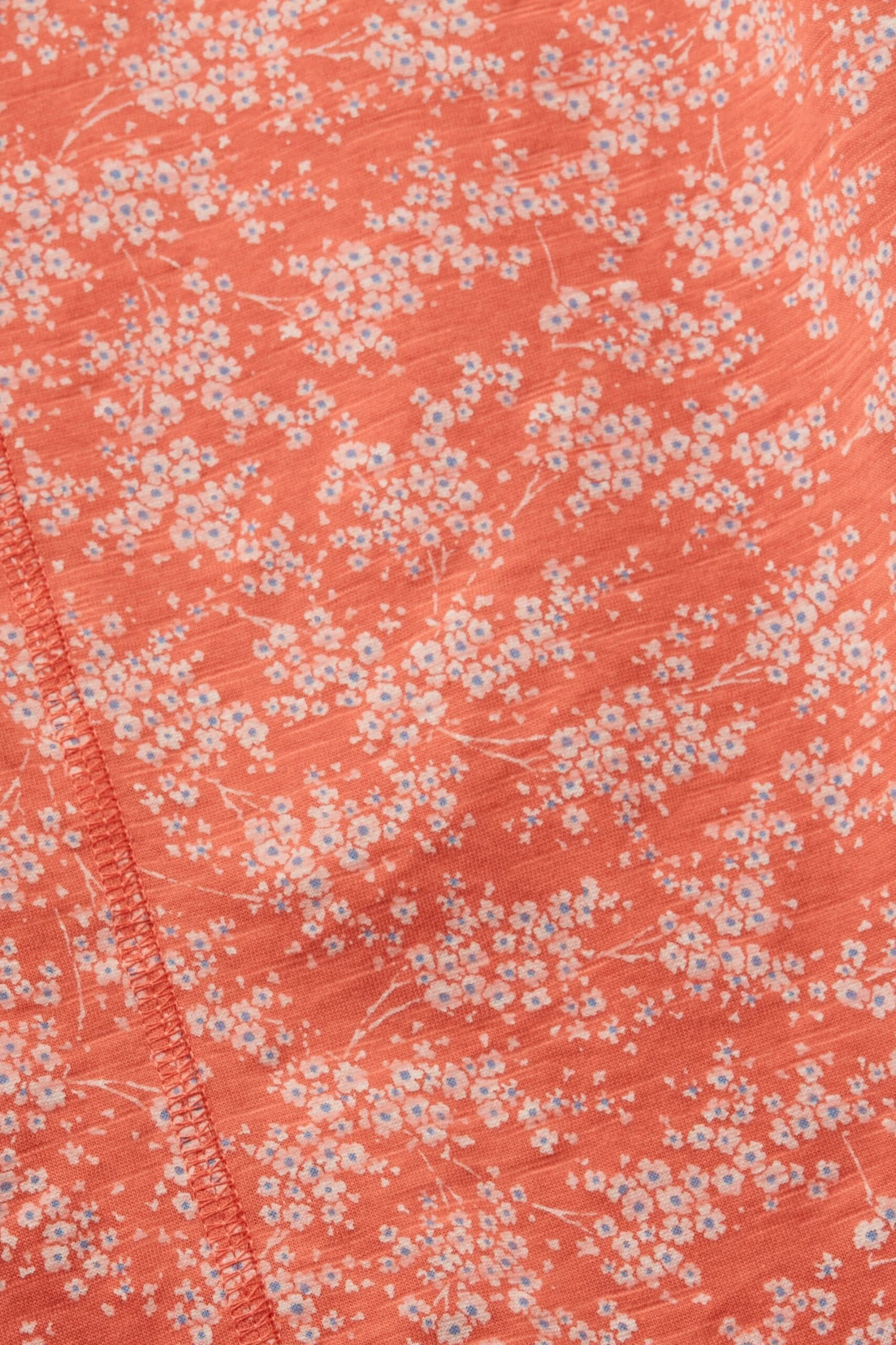 ESPRIT Florales T-Shirt Mit Rollkanten Orange Red 4 ESPRIT Florales T-Shirt Mit Rollkanten Orange Red - Image 4