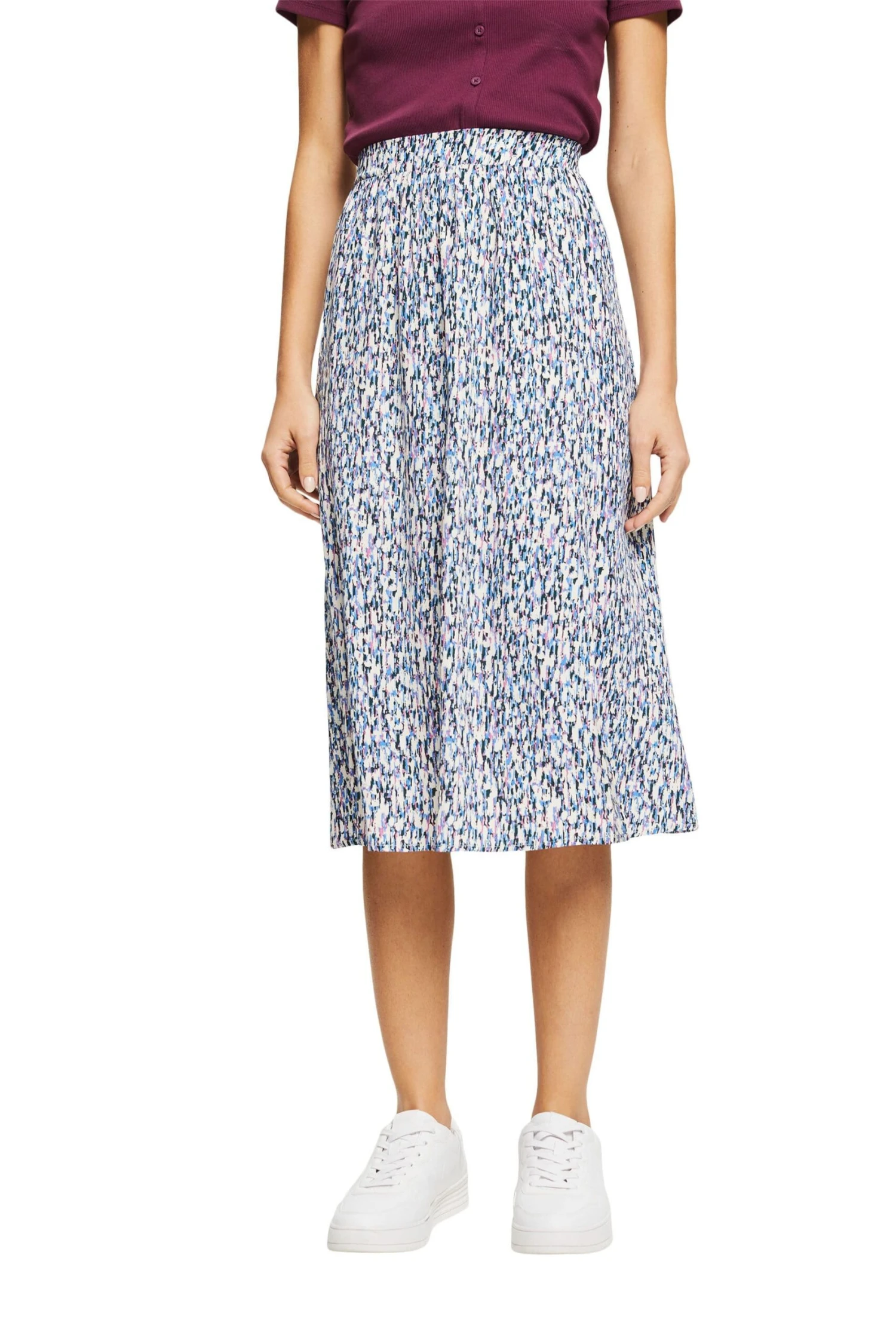 ESPRIT Gemusterter Midirock Blue Lavender 4 2 ESPRIT Gemusterter Midirock Blue Lavender 4 - Image 2