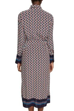 ESPRIT Gemustertes Hemdblusenkleid Navy -Esprit Verkauf esprit gemustertes hemdblusenkleid navy 2