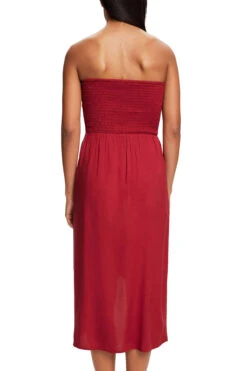 ESPRIT Gesmoktes Schlauchkleid In Midilänge Dark Red -Esprit Verkauf esprit gesmoktes schlauchkleid in midilange dark red 2