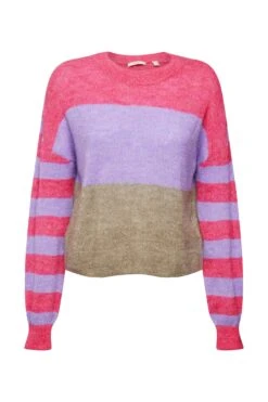 ESPRIT Gestreifter Pullover Pink Fuchsia
