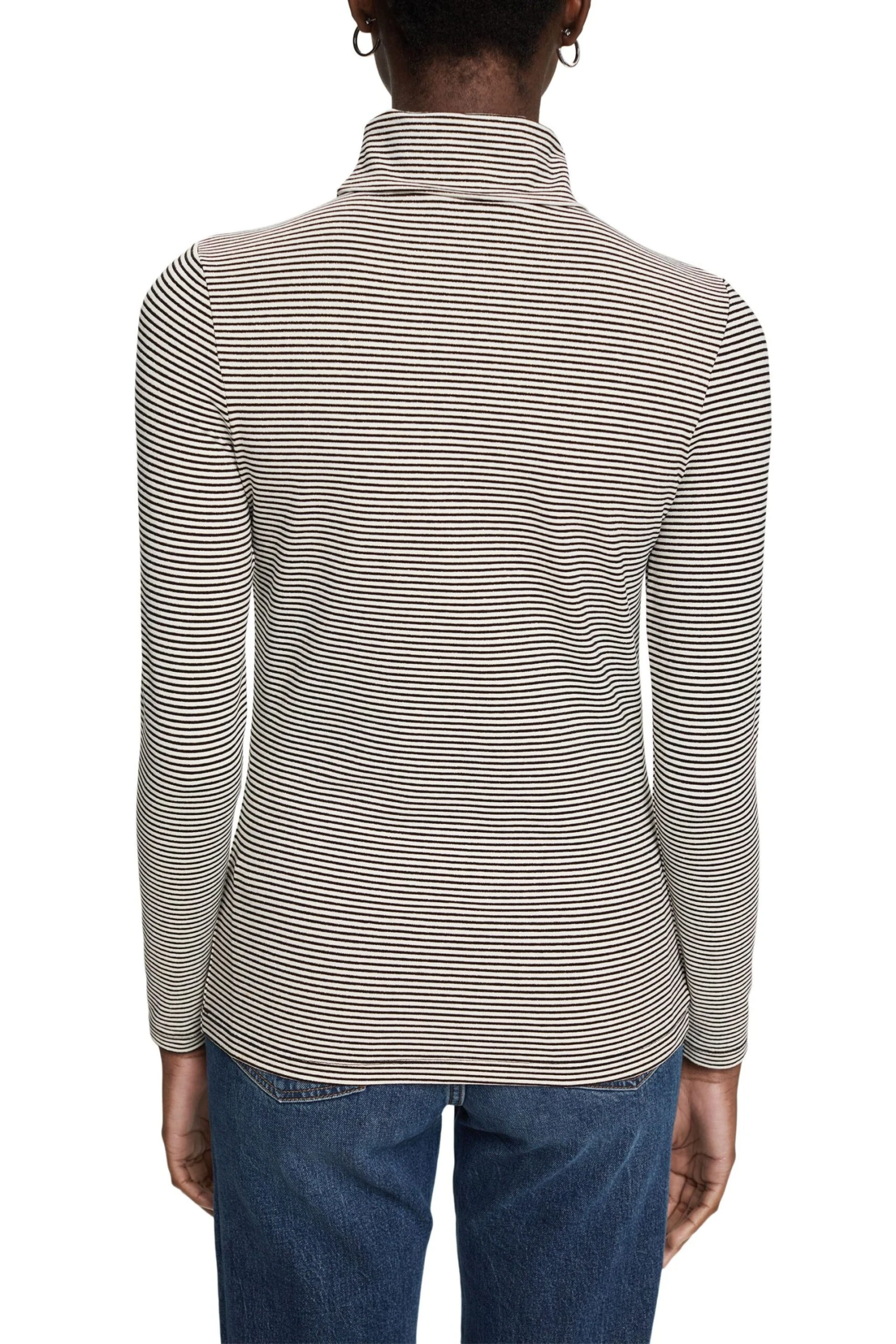 ESPRIT Gestreiftes Langarm-Top Mit Rollkragen New Off White 3 ESPRIT Gestreiftes Langarm-Top Mit Rollkragen New Off White - Image 3