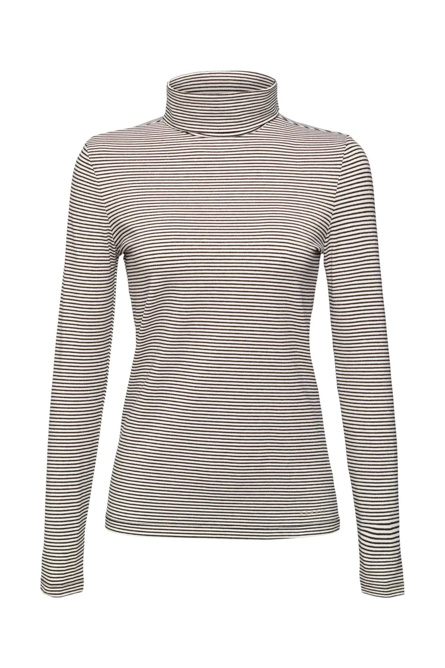 ESPRIT Gestreiftes Langarm-Top Mit Rollkragen New Off White 1 ESPRIT Gestreiftes Langarm-Top Mit Rollkragen New Off White