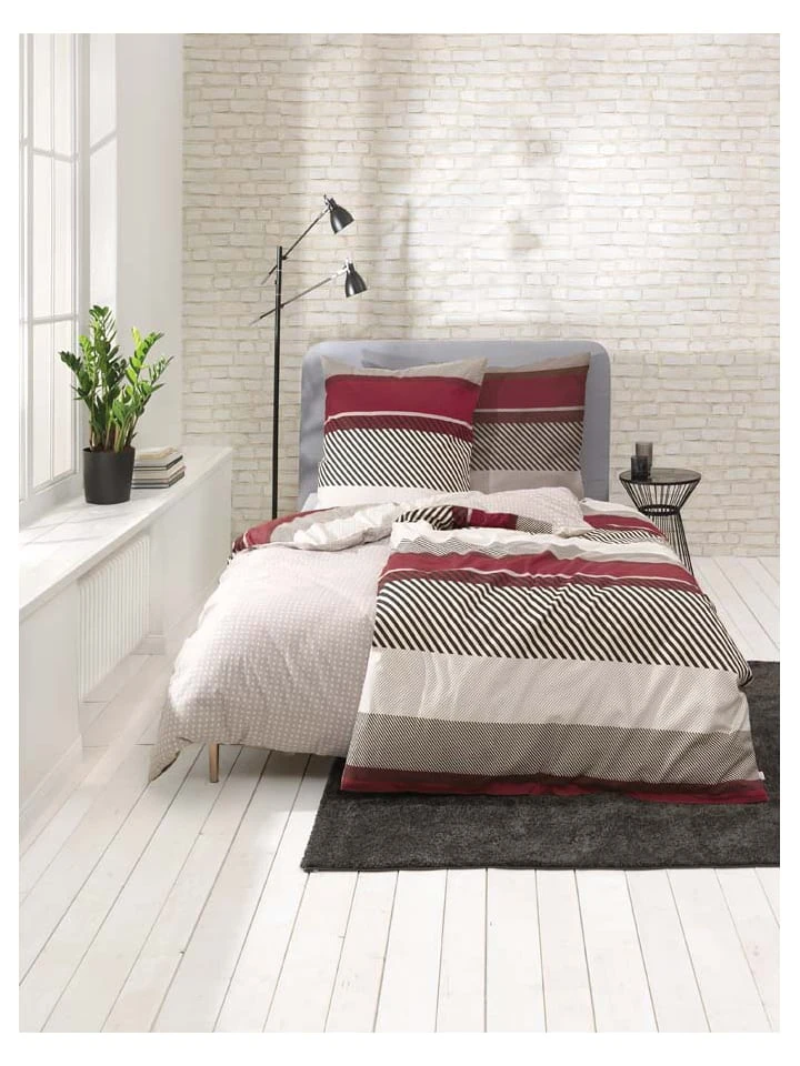 Flanell-Bettwäsche-Set "Lennon" In Rot 2 Flanell-Bettwäsche-Set "Lennon" In Rot - Image 2
