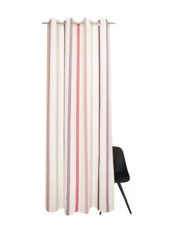 Ösenvorhang "Inline" In Creme/ Rot