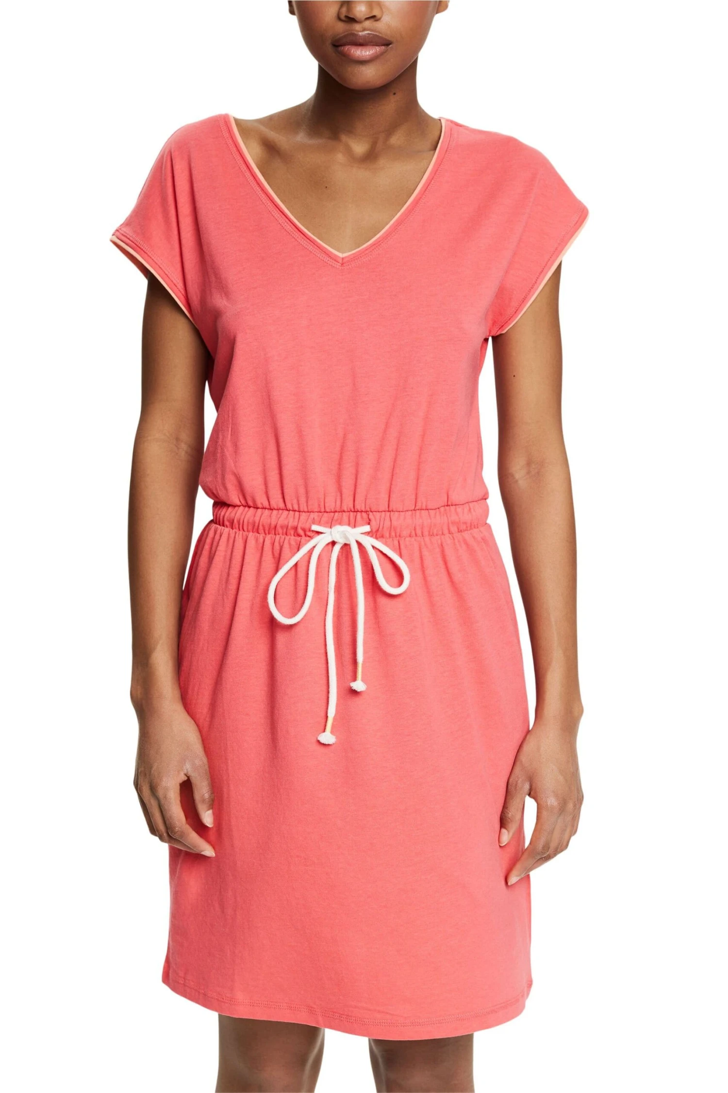 ESPRIT Kleid Knitted Midi Coral Red 2 ESPRIT Kleid Knitted Midi Coral Red - Image 2