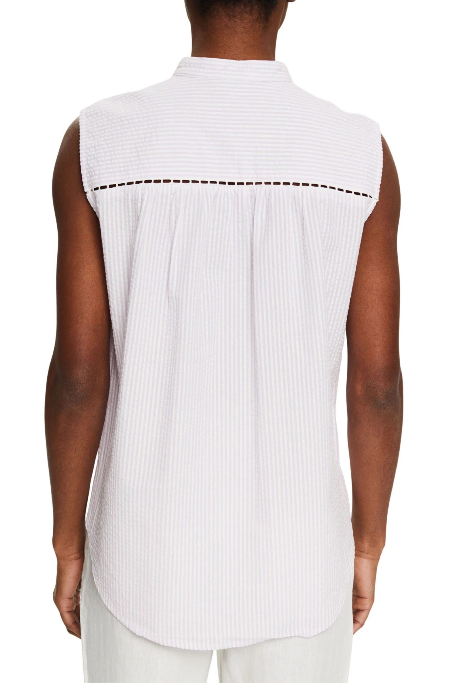 ESPRIT Kurzärmelige Bluse Mit Längsstreifen Lilac 3 3 ESPRIT Kurzärmelige Bluse Mit Längsstreifen Lilac 3 - Image 3