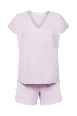 ESPRIT Kurzes Pyjamaset Aus Neppy- Violet