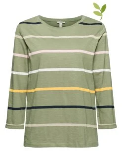 ESPRIT Longsleeve In Khaki/ Bunt