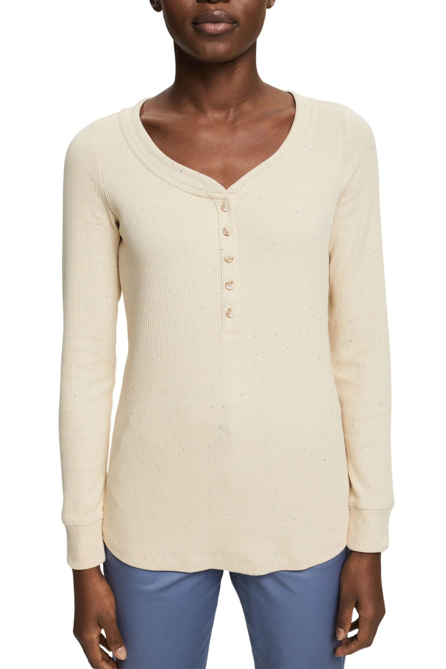 ESPRIT Longsleeve Mit Effektgarn Sand 2 ESPRIT Longsleeve Mit Effektgarn Sand - Image 2