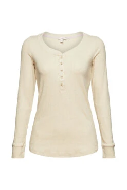 ESPRIT Longsleeve Mit Effektgarn Sand