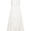 ESPRIT Midikleid Mit Gestickten Streifen Off White 3
