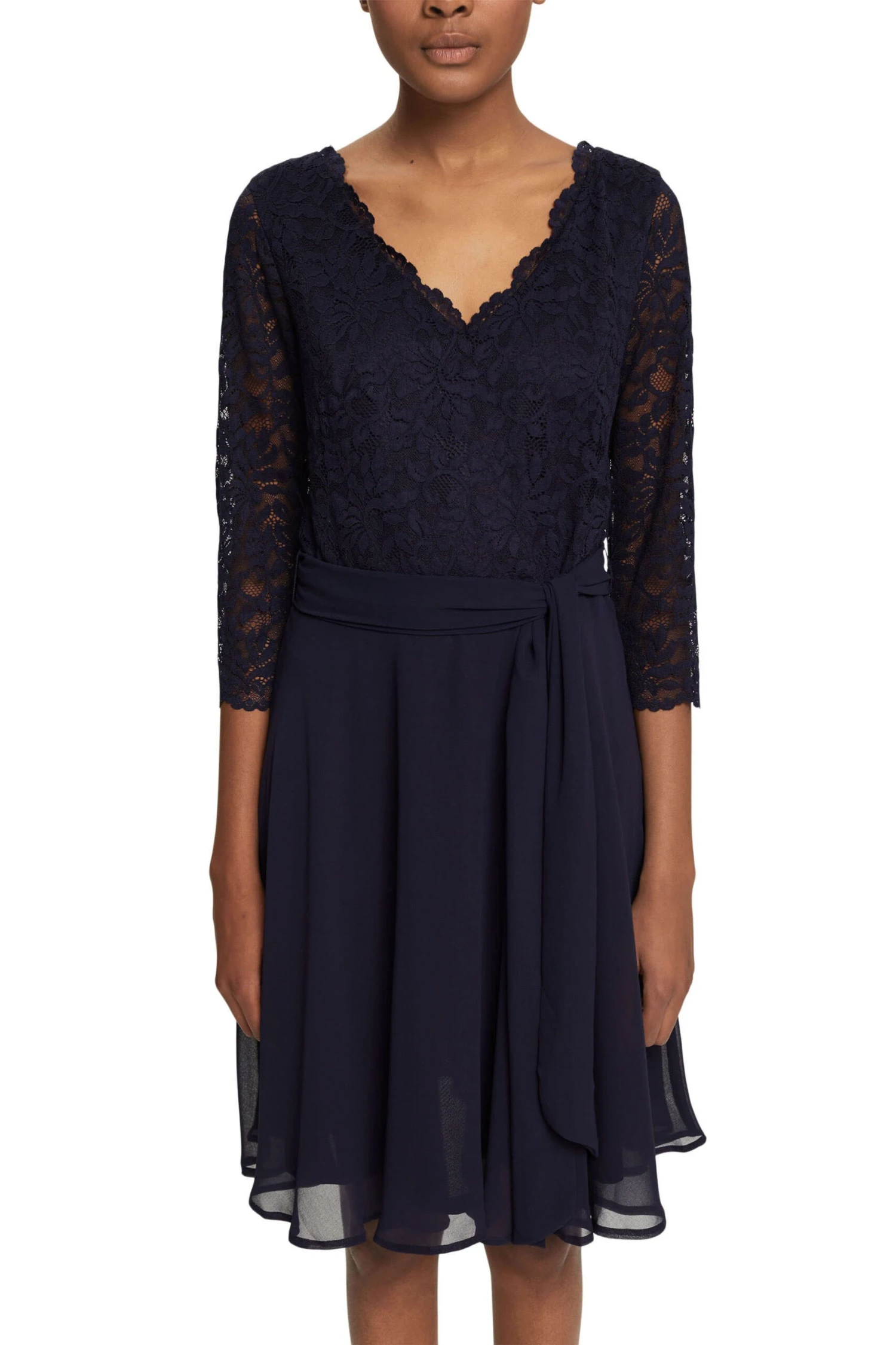 ESPRIT Midikleid Mit Spitze Navy 2 ESPRIT Midikleid Mit Spitze Navy - Image 2