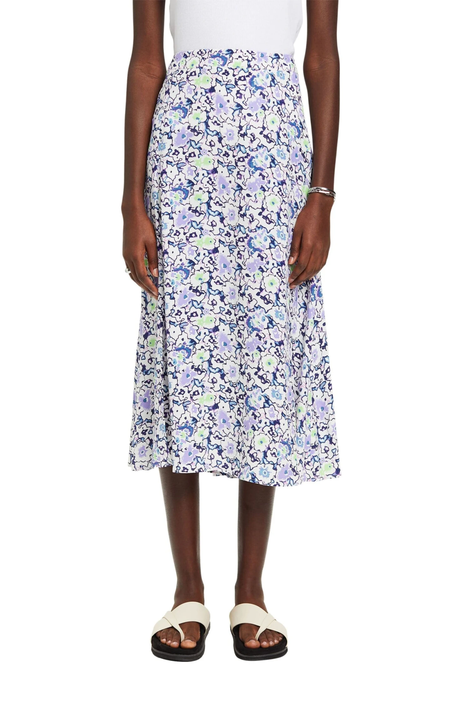 ESPRIT Midirock Mit Allover-Blumenmuster White 2 ESPRIT Midirock Mit Allover-Blumenmuster White - Image 2