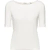 ESPRIT Pointelle-T-Shirt In Gerippter Optik Off White