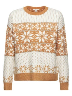 ESPRIT Pullover In Creme/ Hellbraun