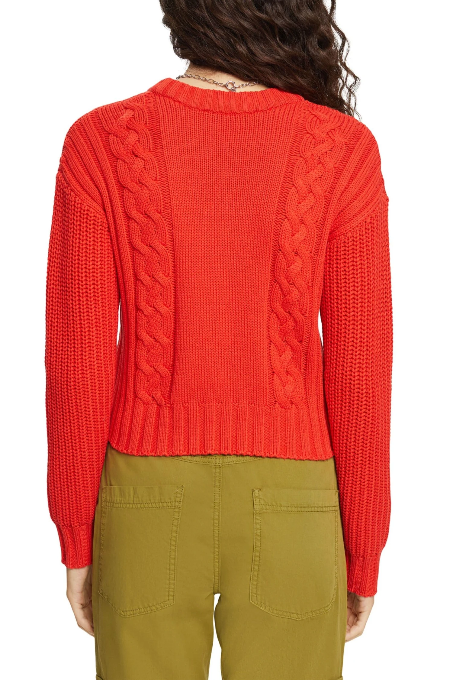 ESPRIT Pullover Mit Zopfstrick Red 3 ESPRIT Pullover Mit Zopfstrick Red - Image 3