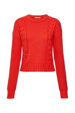 ESPRIT Pullover Mit Zopfstrick Red