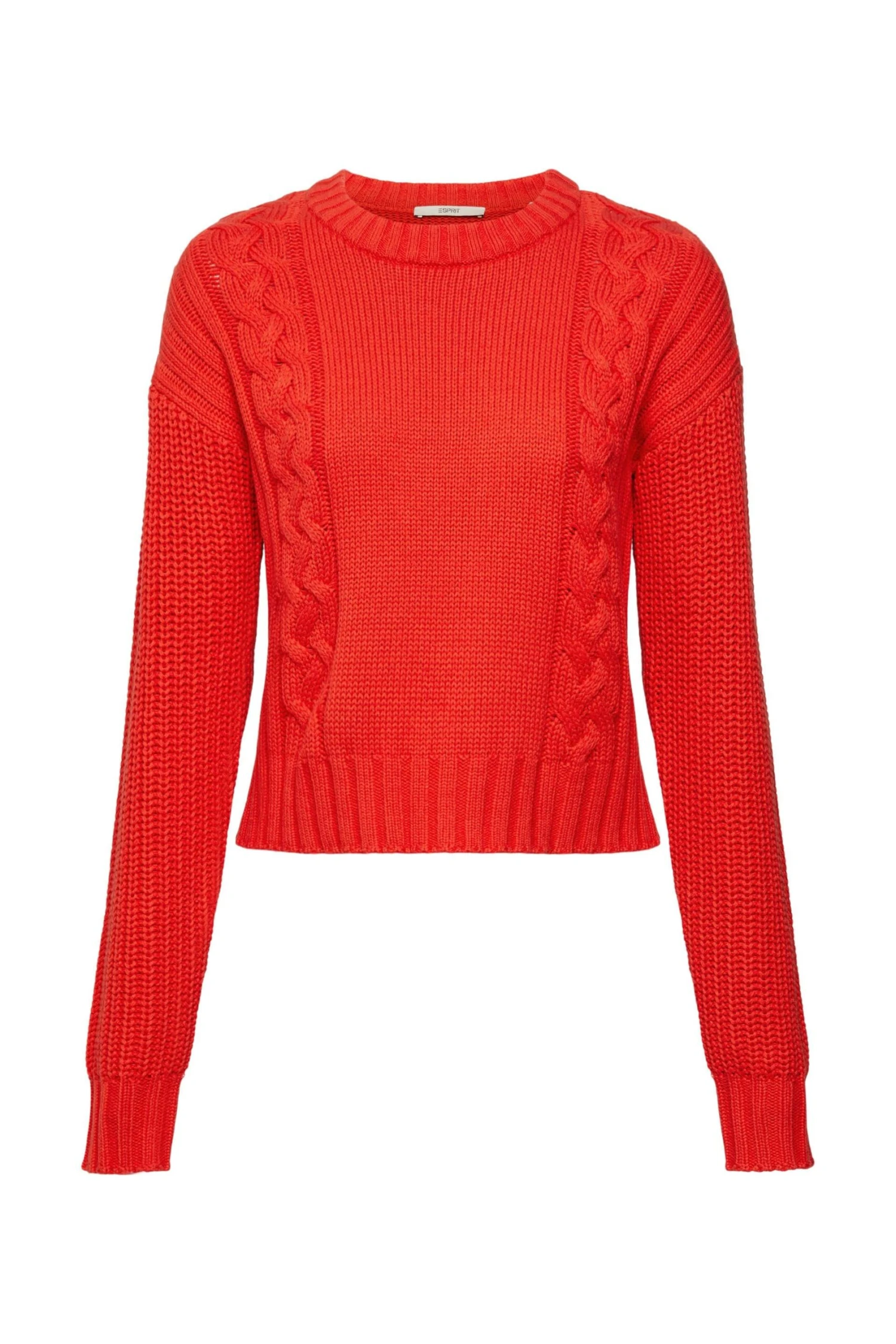 ESPRIT Pullover Mit Zopfstrick Red 1 ESPRIT Pullover Mit Zopfstrick Red