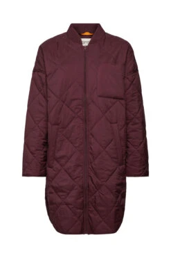 ESPRIT Steppmantel Mit Geripptem Kragen Bordeaux Red